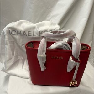 Michael Kors Red Jet Set Travel XS Tote NWT